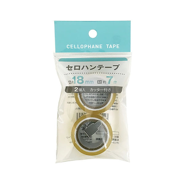 セロハンテープ 2P カッター付 18mmx7m　018389