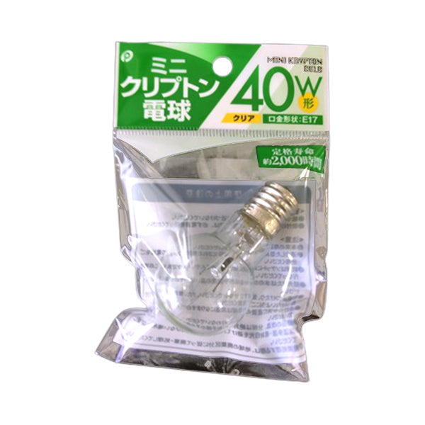電球 ミニクリプトン電球 クリア 40Ｗ 口金Ｅ17 　048948