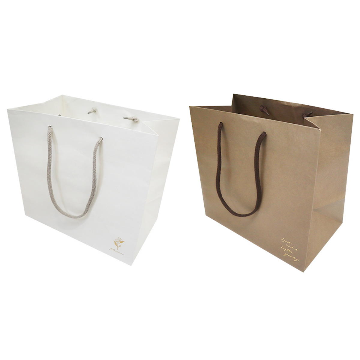 【OUTLET】手提げバッグS 箔押し ホワイトブラウン 367679